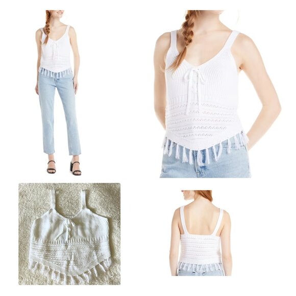 No Boundaries Sweater Tank Top with Fringe Hem Sz XL (15-17) NWT - Picture 1 of 12